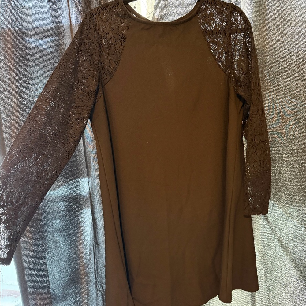 Black Lace Sleeve Dress